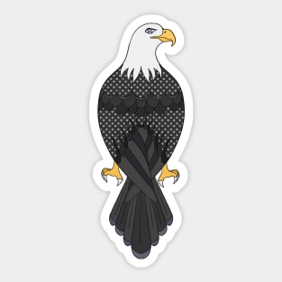 Starry black and white eagle Sticker